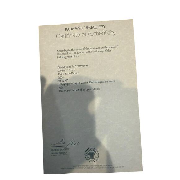 36 X 23 2024 Michael Godard Dali’s Muse Promo Litograph Printed Signature Art - Picture 3 of 11